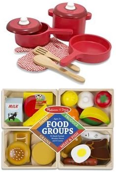 melissa & doug wooden kitchen accessory set