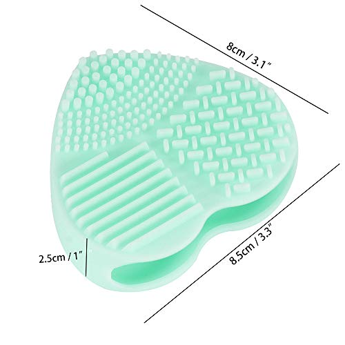 JASSINS 2 Pack Makeup Brush Cleaning Tool/Cosmetic Brush Washing Silicone Egg for Makeup Brushes (Pink+Lake Green) - Thumbnail 2