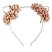 Ztl Fabric Flower Cat Ears Headband Elegant Women Girl Hairband Hair Accessories