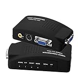 SIENOC PC Laptop AV S-video Video to VGA TV Converter Switch Box Color Black