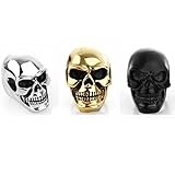 COPAUL Jewelry Men's Stainless Steel Skull Rings High Polished,3 Colors