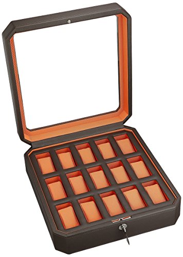 WOLF 458506 Windsor 15 Piece Watch Box, Brown