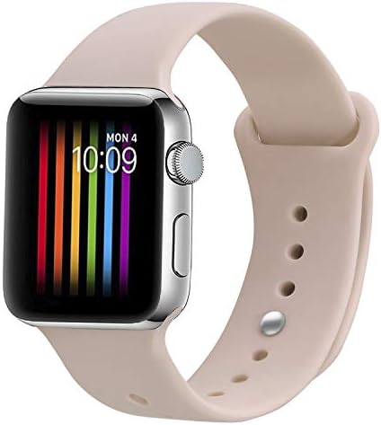 LRAPPLE Compatible with Apple Watch Band 38mm 40mm 42mm 44mm Series 4/3/2/1,Soft Breathable Silicone Sport Band Replacement Wrist Strap Compatible iWatch,Nike+,Sport,Edition,S/M M/L Size