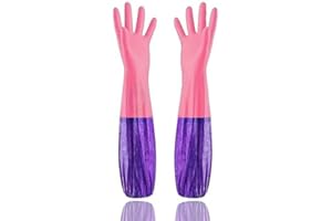 PUHBRHY Reusable Long Elbow Hand Gloves,Safety Kitchen for Dish-Washing, Cleaning, Gardening, Laundry multipupose usable glov