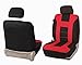 Zone Tech Universal Full Set of Car Seat Covers Racing Style- Red/Black