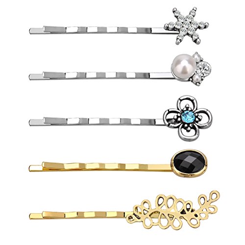 Ipink-girl women hairpin flower star crystal hair side …