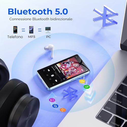 160GB MP3 Player with Spotify, Bluetooth and WiFi, 4.5 Inch Touchscreen, MP4 Player, Android Music Player 13 MP3 MP4 with Spotify, Play Store, Amazon Music, Deezer, FM Radio