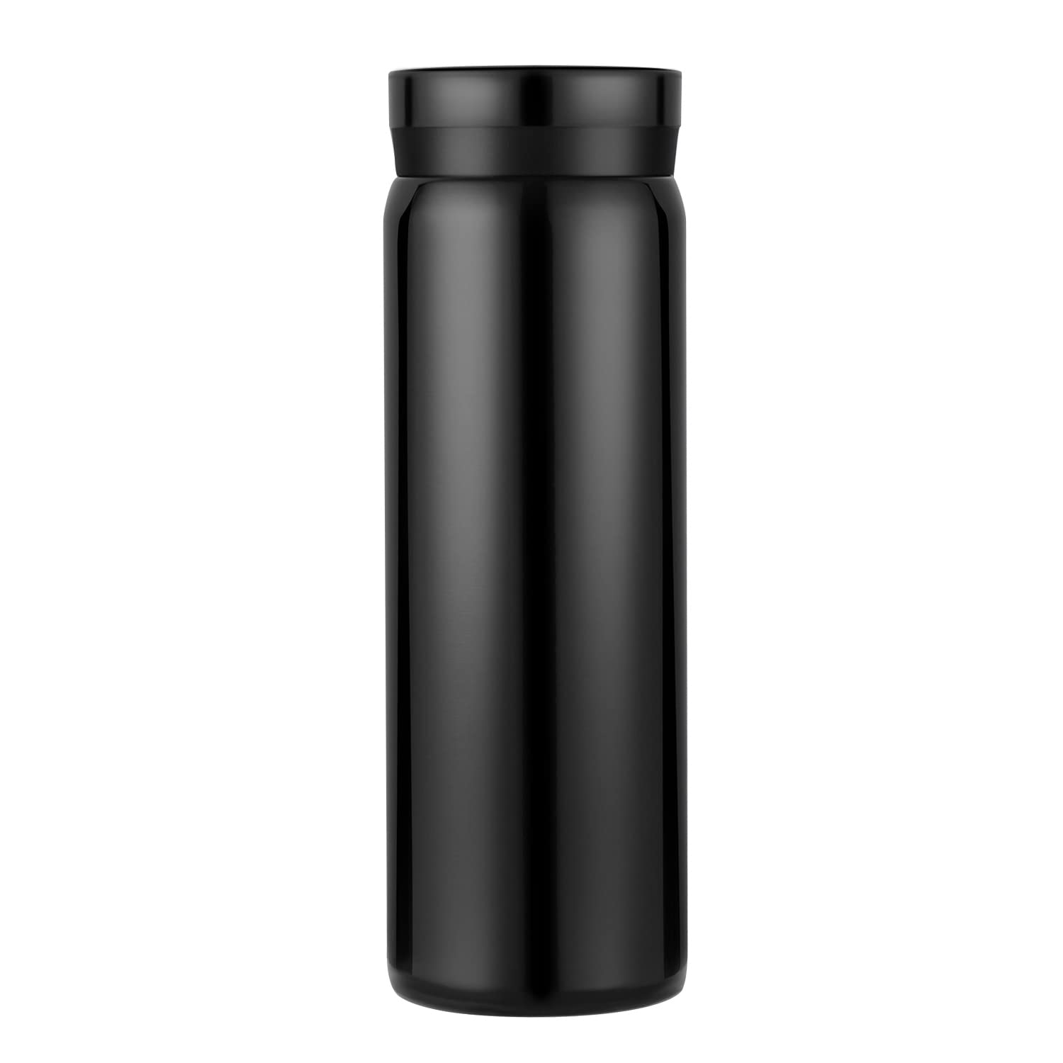 Small Flask, Cute Water Bottle, Vacuum Insulated Flask for Hot & Cold Drink, Keep 12H Hot & 6H Cold (Black, 280ml)