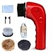 Electric Shoe Polisher Machine, MaQue Mini Handheld Electric Shoe Brush Shoe Shine with USB Interface Charging Port, Shoe Shine Kits for Leather Care (Red)