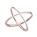 925 Sterling Silver Rose Gold Criss Cross Ring Engagement Wedding Band