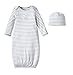 Lamaze Organic Baby Baby Organic Essentials 2 Piece Hat and Gown Set, Grey, One Size