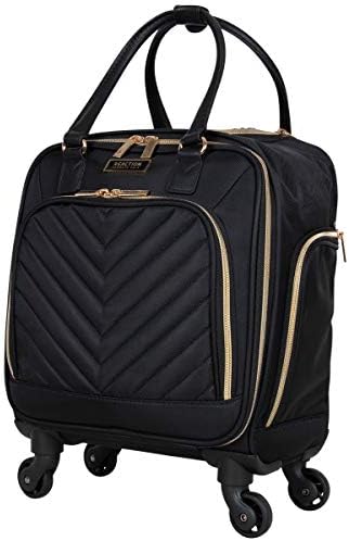 Kenneth Cole Reaction Women's Chelsea Collection 17" Chevron Quilted Softside 4-Wheel Spinner Underseater Carry-On Suitcase, Black 3 Kenneth Cole Reaction Women's Chelsea Collection 17" Chevron Quilted Softside 4-Wheel Spinner Underseater Carry-On Suitcase, Black