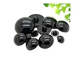 50PCS Mushroom Beads Black Plastic Eyes for DIY Sewing Crafting Buttons for Puppet Bear Doll Animal Stuffed Toys (15mm)