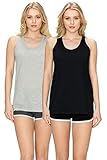 Loose Fit Relaxed Flowy Knit Tank Top: workout jersey sexy cheap pack Black/Gray XL