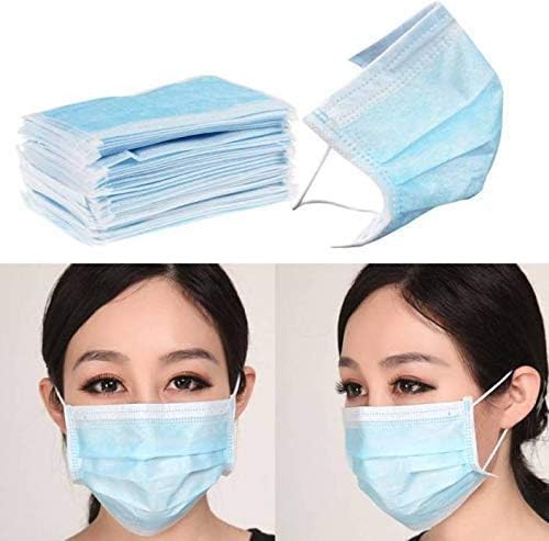 BLOOM HOUSE™ Nose Mask-3ply Disposable Mouth Masks Nose Mask Dust Mask Pollution Mask (Color May Vary) - Pack Of 20