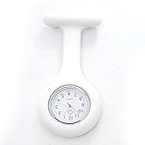 LinTimes White High Quality Unisex Nurses Lapel Watch Silicone
