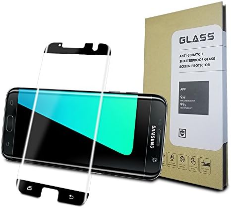 【2pack】 Samsung Galaxy S7Edge Glass Screen Protector from maXma, 3D Curved Ballistic Glass,[Case-Friendly], Black