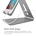 OMOTON Upgraded Aluminum Cell Phone Stand, C1 Durable Cellphone Dock with Protective Pads, Smart Stand Designed for iPhone 14 Plus, 14/13/12/11 Pro Max XR XS, iPad Mini, Android Phones, Grey