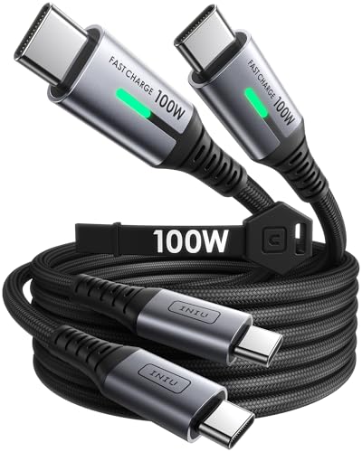INIU USB C Cable, [2 Pack 2m 100W] 20V/5A PD QC 4.0 Fast... en promo sur Amazon