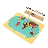 Montessori World Map, Flags and Stand