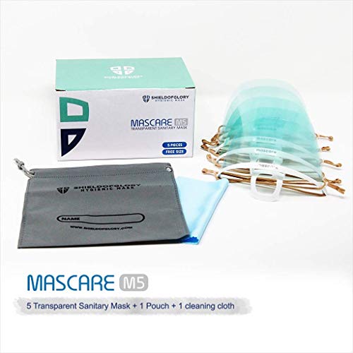 image for SHIELDOFGLORY 1Box(5 Fixed Masks 1Pouch) MASCARE M5 Anti-Fog and Antib