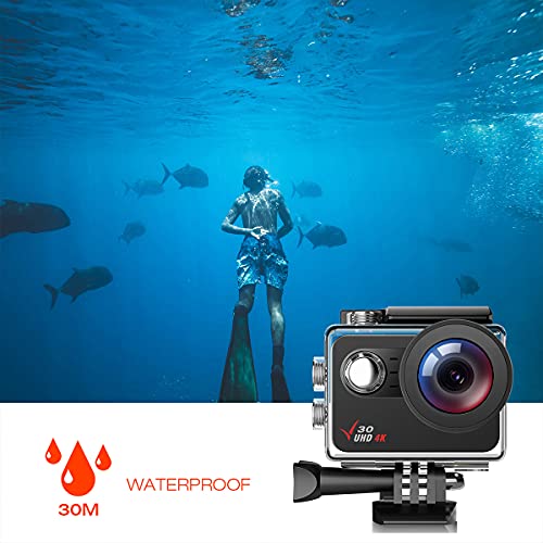 Action Camera 4K 30FPS 100FT Waterproof Camera Touch Screen WiFi Sports