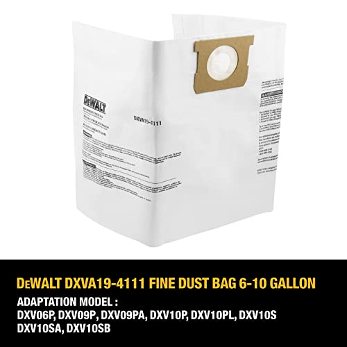 DEWALT DXVA194111 Fine Dust Bag Fits for 610 Gallon DEWALT Wet/Dry Vacuum Pricepulse