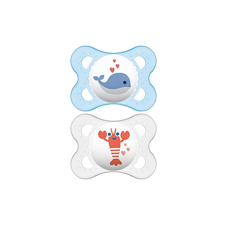 MAM Original Baby Pacifier, Nipple Shape Helps Promote Healthy Oral Development, Sterilizer Case, 2 Pack, 0-6 Months…