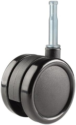 Twin Wheel Caster Solutions TWUN-75U-G02-BK 3" Diameter Nylon Wheel Unhooded Non-Brake Caster, 5/16" Diameter x 1-1/2" Length Grip Neck Stem, 132 lb Capacity Range