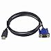 HDMI TO VGA Cable,Tuscom 1.8 M HDMI Cable HDMI To VGA 1080P HD With Audio Adapter Cable HDMI TO VGA Cable