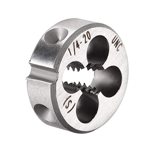 uxcell 1/4"-20 UNC Right Hand Round Die Machine Thread Die, Threading Die, Screw Die Tool, HSS (High Speed Steel)