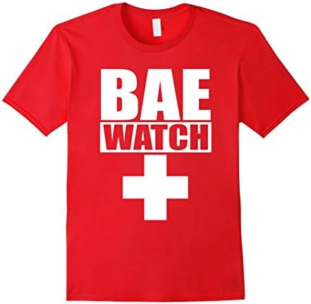 Men's Baewatch T-Shirt Lifeguard Tee Small Red
