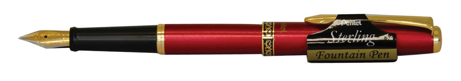 Pentel Sterling Fountain Pen Garnet Barrel Black Ink
