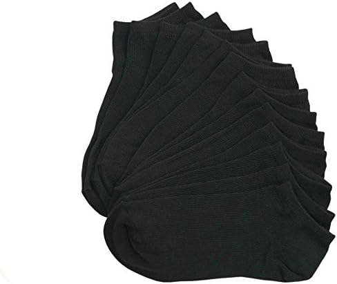 Original Cotton Women's Sport Ankle Socks (6 - 9.5, Black 6 Pairs)