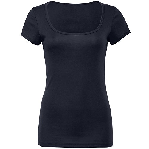 Bella+Canvas-Womens-Sheer mini rib scoop neck t-shirt-Longer body length-