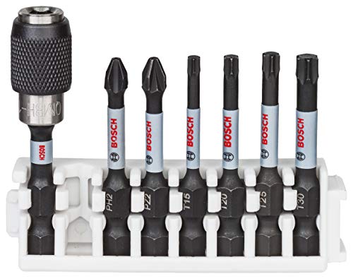 Bosch Professional 7-piece Impact Control Screwdriver Bit Set (Pick and Click, Impact Driver Accessories)