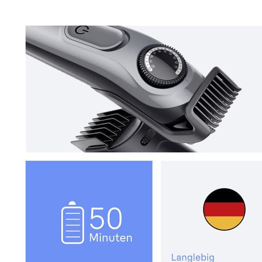 Braun Barttrimmer Series 3, Elektrischer Bartschneider Herren, 4 Zubehörteile, Ultrascharfe Klinge, 50 Min Akkulaufzeit, Kabelloser Bartrasierer, 40 Längen, BT3525, Grau 6