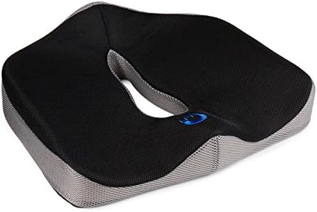 Ruhiku Coccyx Orthopedic Comfort Foam Seat Cushion Lower Back Tailbone Sciatica cushion (black and gray)