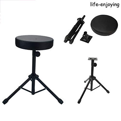 image for HOBBYN Drum Throne,Professional Drum Stool Rotatable Drumming Chair Pa