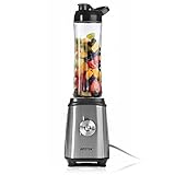 Personal Blender by BESTEK, BPA-free 600ml Travel Sports Bottle, Stainless Steel Single Serve Nutri Smoothie Blender, 300W