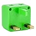 USA to UK Plug Adapter by Yubi Power 2 in 1 Universal Travel Adapter with 2 Universal Outlets - Green 2 Pack - Type G for United Kingdom, England, Hong Kong, Ireland, Scotland, and more
