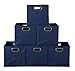 Set of 6 Cubo Foldable Fabric Bins- Blue