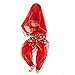 BellyLady Kid Belly Dance Costume, Harem Pants & Halter Top For Halloween-Red-M