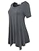 BELAROI Womens Plus Size Tunic Tops Summer Short Sleeve Loose Fit T Shirt Casual Blouse Swing Flowy Tunics for Leggings(2X,Deep Gray)