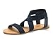 DREAM PAIRS ELATICA-6 Women Summer Fashion Design Open -Toe Elastic Ankle Strap Gladiator Flat Sandals