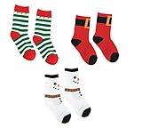 Children's Christmas Novelty Socks-3 Designs- Santa, Elf, and Snowman