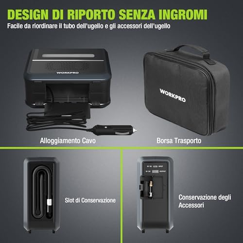 Compressore Aria Portatile 3-in-1
