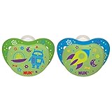 NUK Night Glow in the Dark Pacifiers in Rocket/Space, 6-18 Months