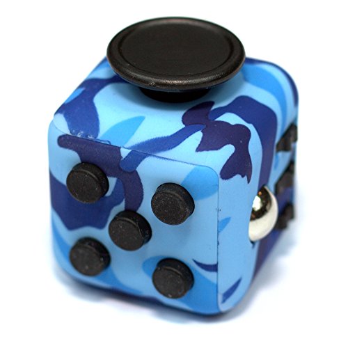 blue camo fidget cube