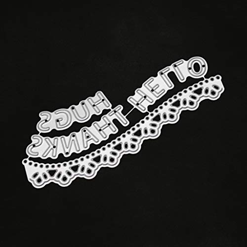 Hukai Thanks Hello Metal Cutting Dies Stencil DIY Scrapbooking Album Stamp Paper Card Embossing Crafts Decor,Good Gift for Your Kids to Cultivate Their Hands-on Ability